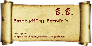 Batthyány Bernát névjegykártya